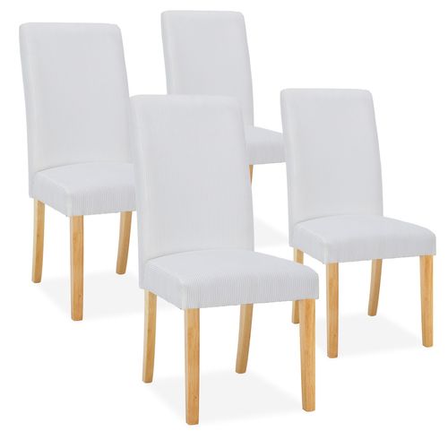 Lot de 4 chaises Rosie velours côtelé Blanc
