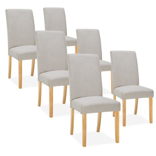 Lot de 6 chaises Rosie velours côtelé Beige