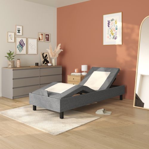 Sommier relaxation 80x200 cm EPEDA ZEN tissu gris anthracite