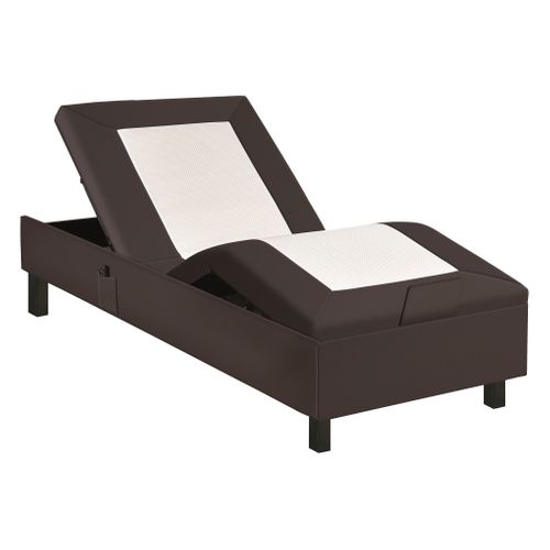 Sommier relaxation 90x200 cm EPEDA ZEN PU chocolat