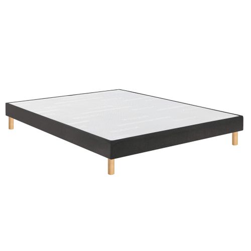 Sommier Déco Tapissier Vigoroso Gris Fumé 100x190