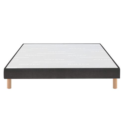 Sommier Déco Tapissier Vigoroso Gris Fumé 100x190