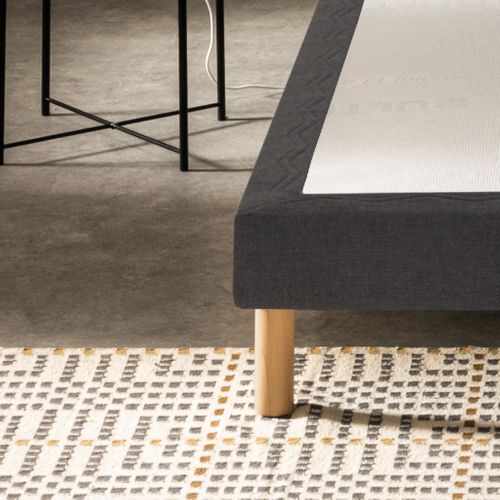 Sommier Déco Tapissier Mediano Gris Fumé 140x200