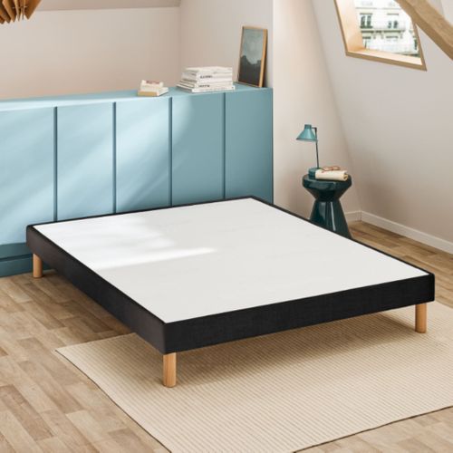 Sommier Déco Tapissier Vigoroso Gris Foncé 160x200
