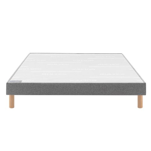 Sommier Déco Tapissier Vigoroso Gris Clair 2x100x200