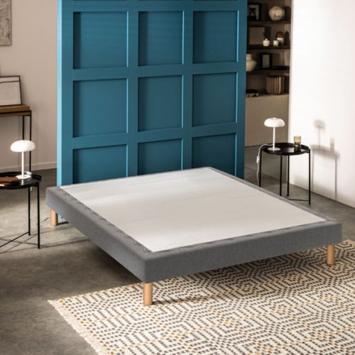 Sommier Déco Tapissier Mediano Gris Clair 90x190