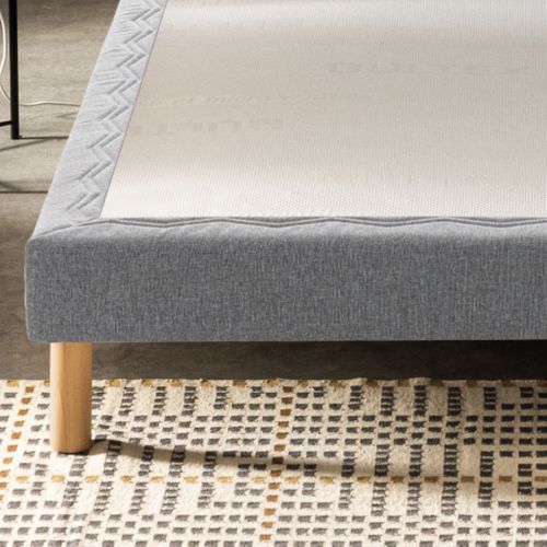 Sommier Déco Tapissier Mediano Gris Clair 130x190