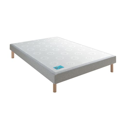Sommier Tapissier Pencil Ferme Gris Clair 90x190