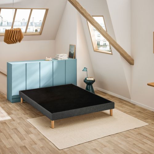Sommier Déco Tapissier Unic Gris 80x190