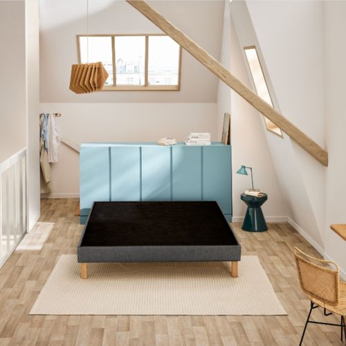 Sommier Déco Tapissier Unic Gris 160x200