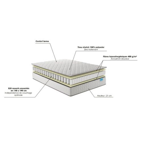 Matelas Ressort 90x190 cm WELL BED - Epaisseur 21 cm