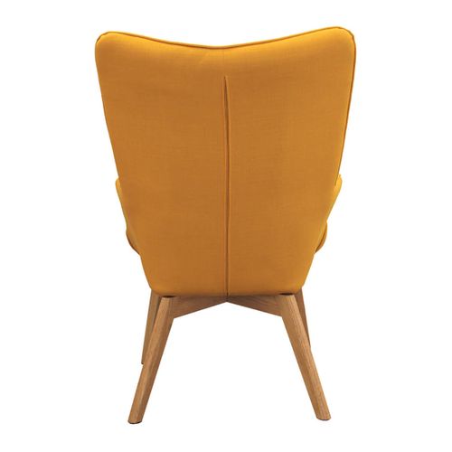 Fauteuil Jaune Et Piétement Naturel - Hayna