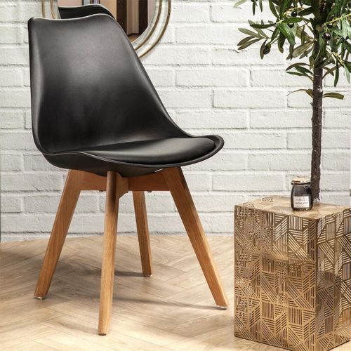Lot De 2 Chaises Scandinaves Noires - Medaline
