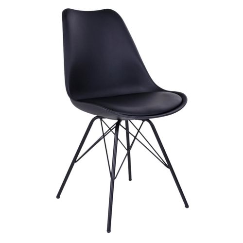 Ensemble Table Naturelle Et Blanche + 4 Chaises Noires - Gram