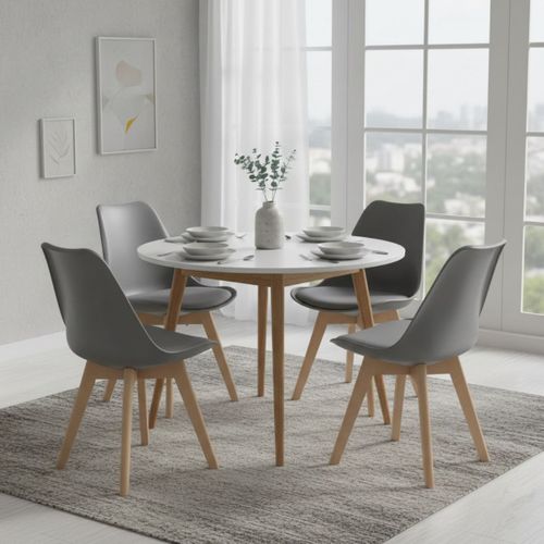 Lot De 6 Chaises Scandinaves Grises - Medaline