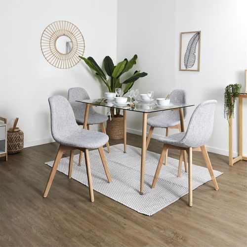 Lot De 2 Chaises Avec Maille Grise - Stygn