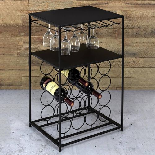 Desserte Porte-bouteilles Métallique Noire - Diven