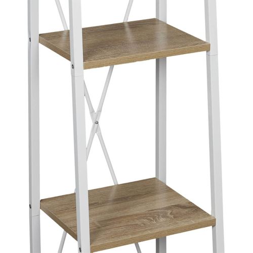 Etagère Colonne à 4 Niveaux Bois Et Métal Blanc - Lieta