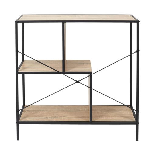 Etagère 3 Niveaux Aspect Bois Et Métal Noir - Endis