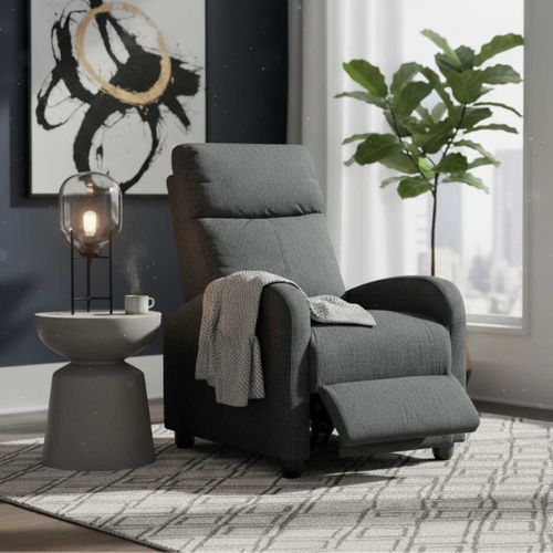 Fauteuil Relax Pushback Tissu Gris Foncé - Melbourne