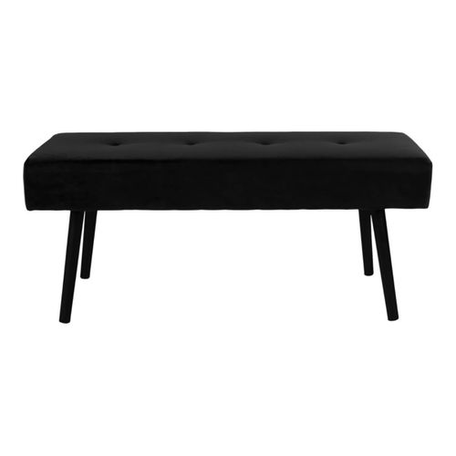 Banc 2 Places Velours Noir Et Pieds Métal - Gemina