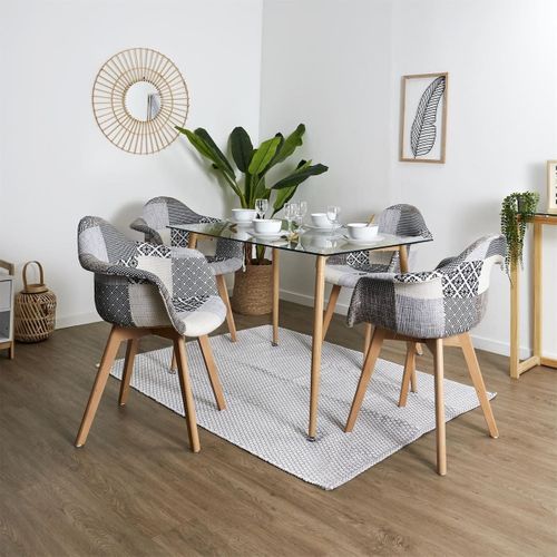 Lot De 2 Fauteuils Patchwork Motifs Grisés - Giada