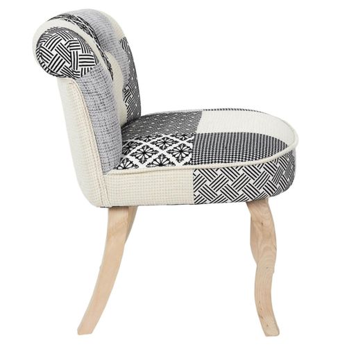 Fauteuil Baroque Patchwork Motifs Grisés - Giada