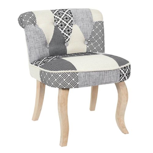 Fauteuil Baroque Patchwork Motifs Grisés - Giada