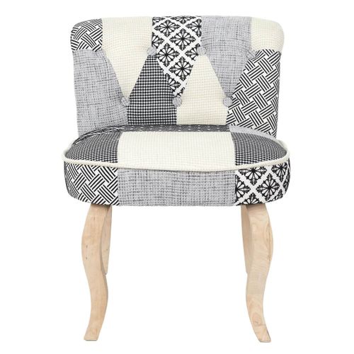 Fauteuil Baroque Patchwork Motifs Grisés - Giada