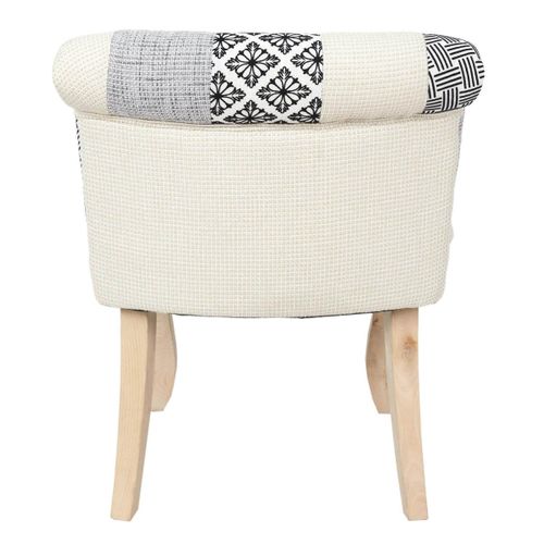 Fauteuil Baroque Patchwork Motifs Grisés - Giada