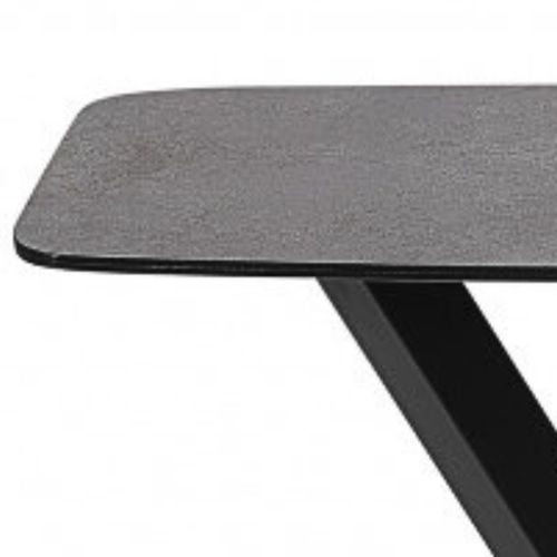 Console Aspect Céramique Grise Pied Central V - Karu