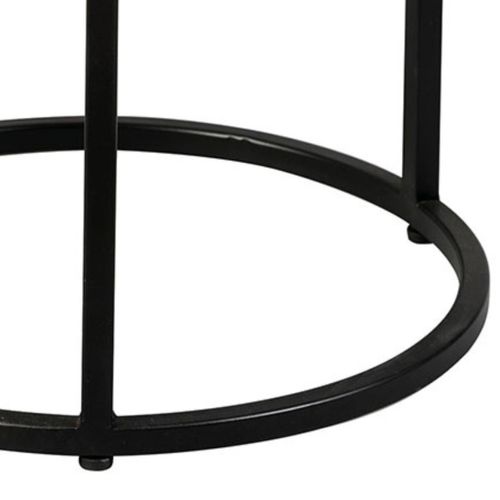 Table D'appoint Marbre Et Piètement Noir - Marva