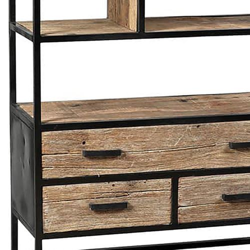 Etagère 3 Tiroirs En Teck Recyclé Et Métal - Tanetoa
