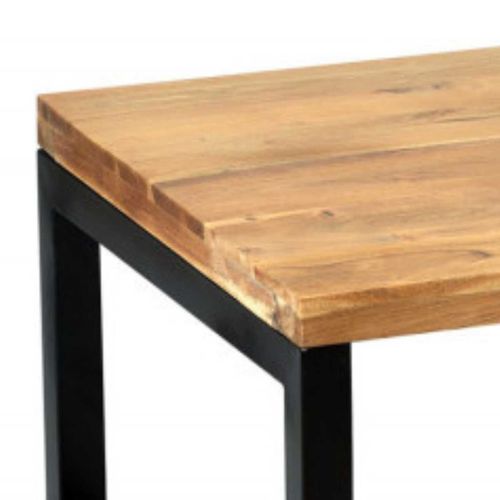 Table Basse En Acacia Massif Et Métal Noir - Bowna