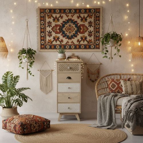 Chiffonnier 5 Tiroirs En Manguier Massif Clair - Tromso