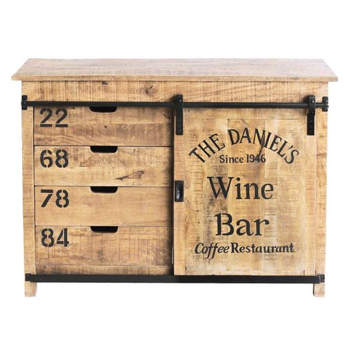Meuble De Rangement En Manguier Motif "wine Bar" - Poppy