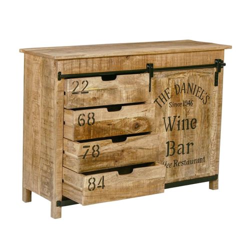 Meuble De Rangement En Manguier Motif "wine Bar" - Poppy