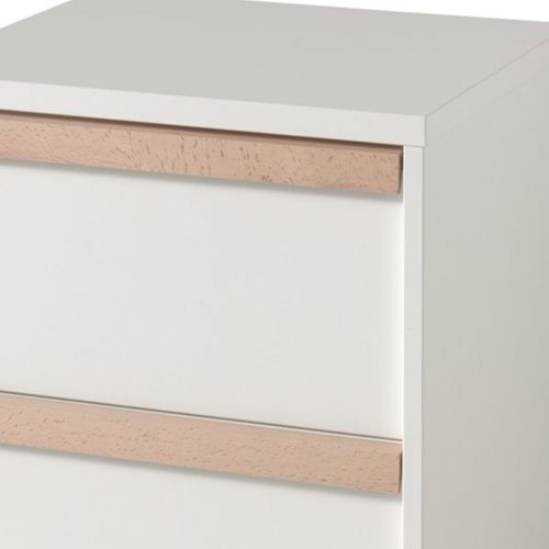 Caisson à Roulettes 2 Tiroirs Blanc Et Bois - Nash White