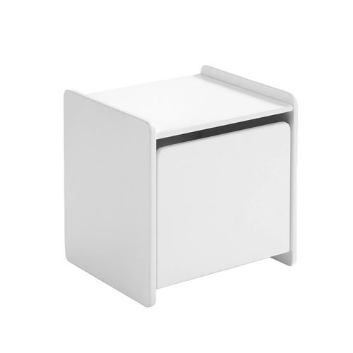 Lit 90x200cm Avec Barrière + Chevet + Coffre - Bodhi White