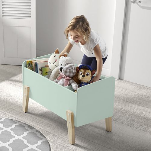 Lit 90x200cm Avec Barrière + Chevet + Coffre + Etagères - Bodhi Mint