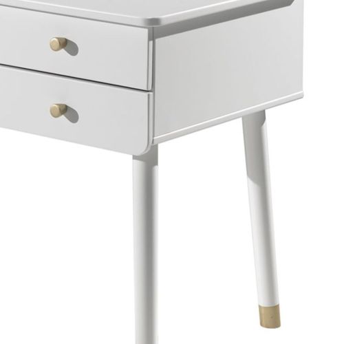 Bureau 2 Tiroirs Blanc Et Gold - Tiny White