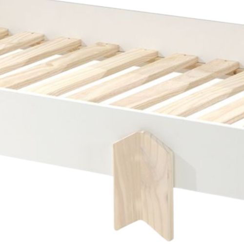 Lit Empilable 90x200cm Blanc Pieds Flèche - Stapel