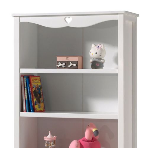 Bibliothèque Blanche 5 Niveaux Motif Coeur Ajouré - Milady