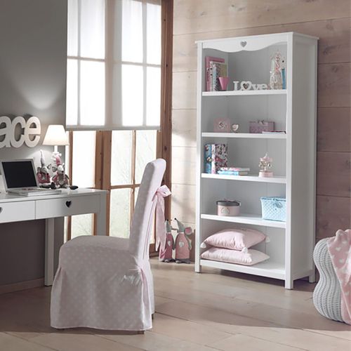 Pack Bureau + Bibliothèque Motifs Coeurs Ajourés - Milady