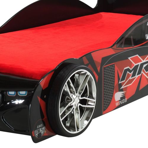 Lit Voiture De Course 90x200cm Noir Et Rouge - Furious