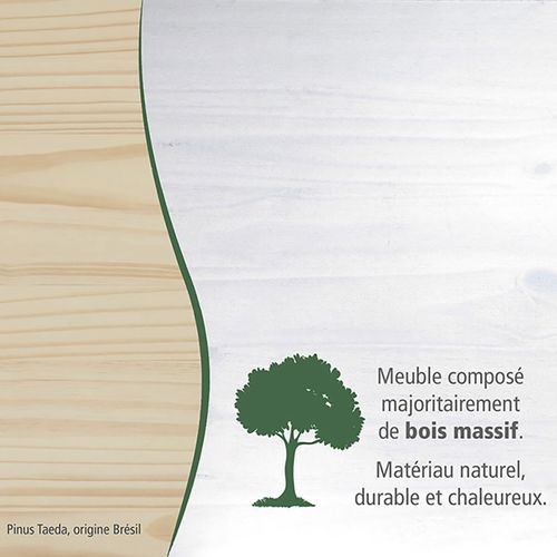 Table D'appoint Carrée Bois Massif Vernis Blanc - Flix
