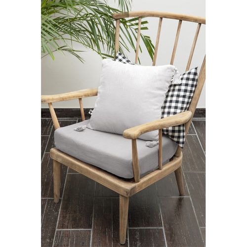 Coussin Déhoussable 40x40cm Avec Pompons Gaze De Coton Nuage - Ourea