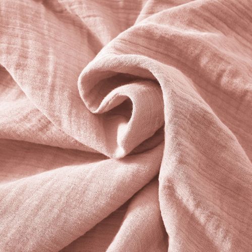 Nappe Rectangulaire 150x250cm Gaze De Coton Rose Pêche - Ourea