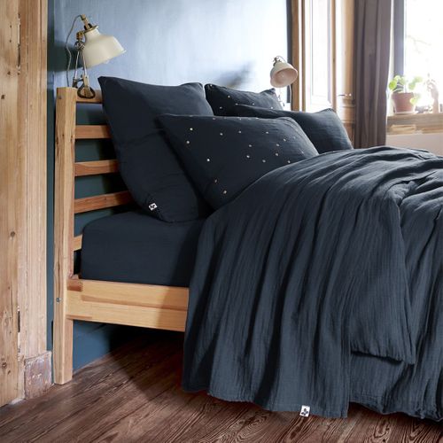 Drap Plat 240x300cm Gaze De Coton Minuit - Ourea