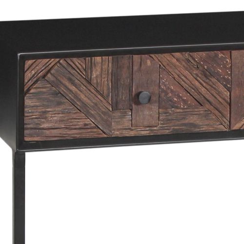 Console 2 Tiroirs En Métal Noir Et Bois Recyclé - Jordan